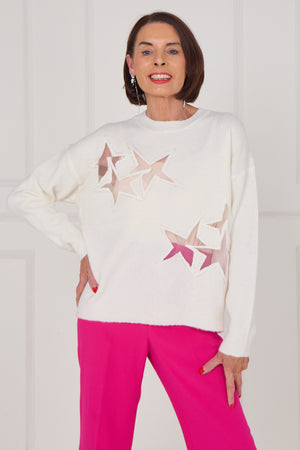Star knitwear in cream