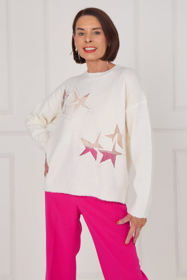 Star knitwear in cream