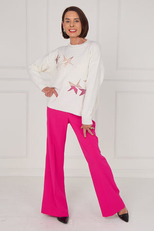 Star knitwear in cream