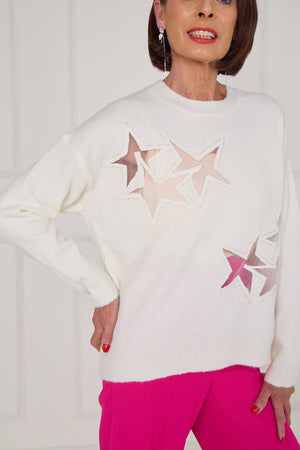 Star knitwear in cream