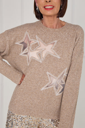 Star knitwear in camel