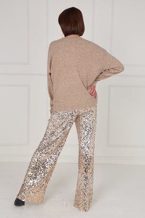 Star knitwear in camel