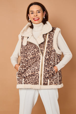 Jena gilet in leopard print