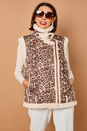 Jena gilet in leopard print