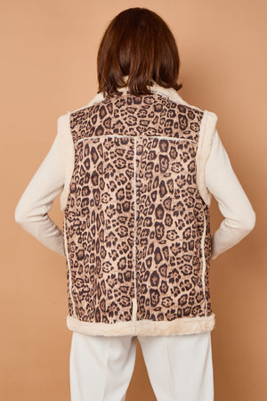 Jena gilet in leopard print
