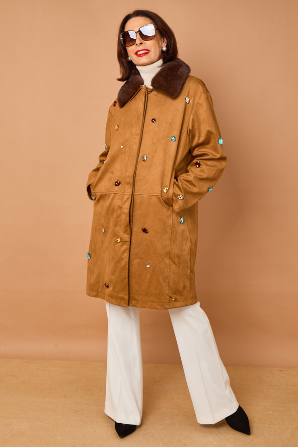 Diva Three quarter coat in camel