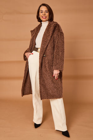 Grace three quarter coat in chocolate
