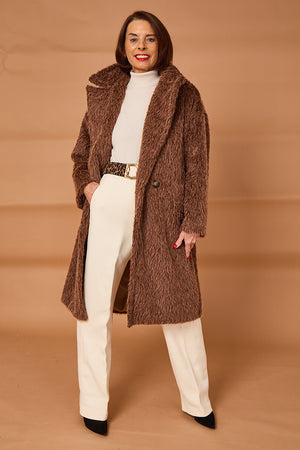 Grace three quarter coat in chocolate