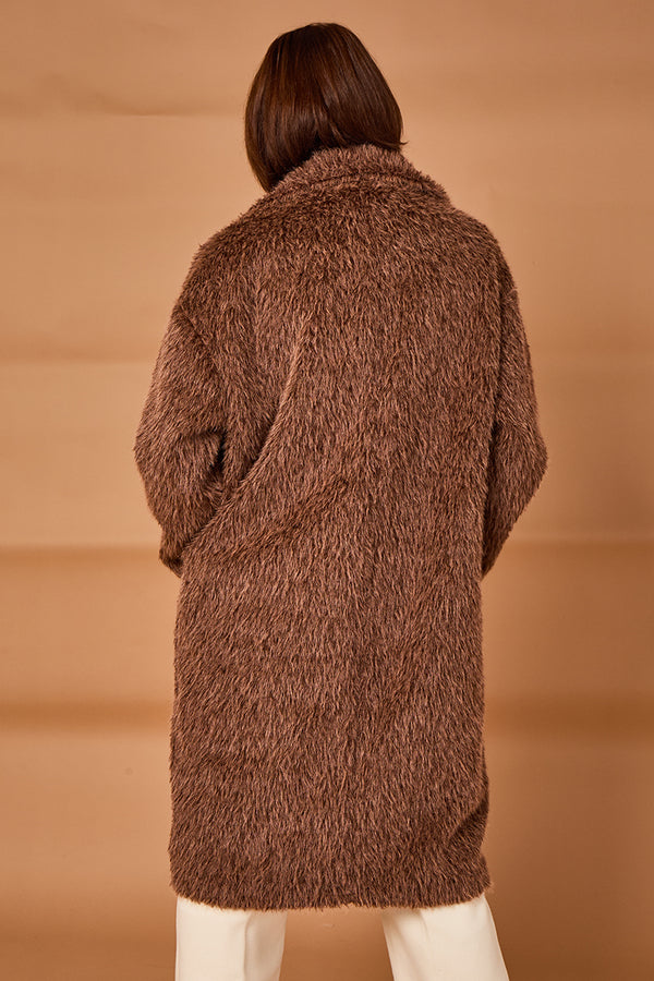 Grace three quarter coat in chocolate