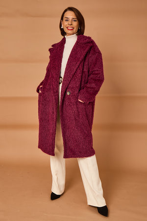 Grace three quarter coat in mulberry