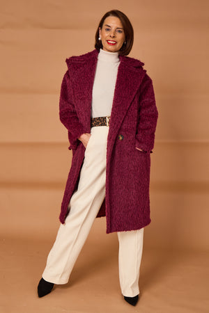 Grace three quarter coat in mulberry