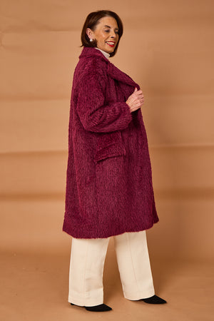 Grace three quarter coat in mulberry