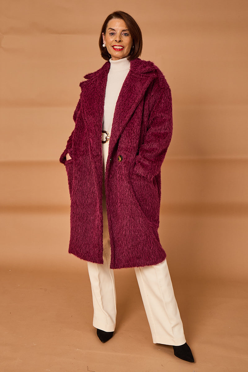 Grace three quarter coat in mulberry