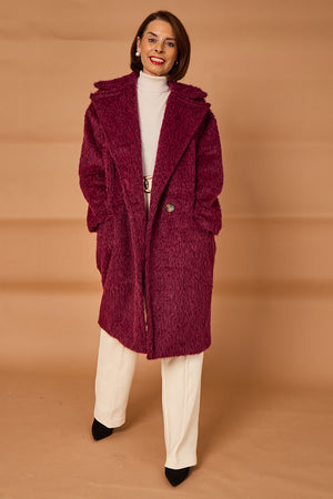 Grace three quarter coat in mulberry