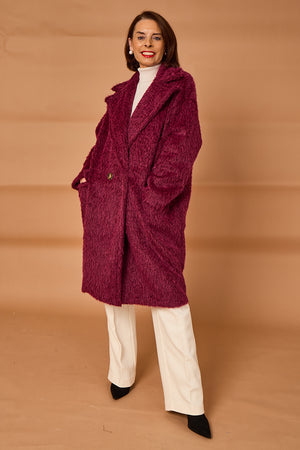 Grace three quarter coat in mulberry