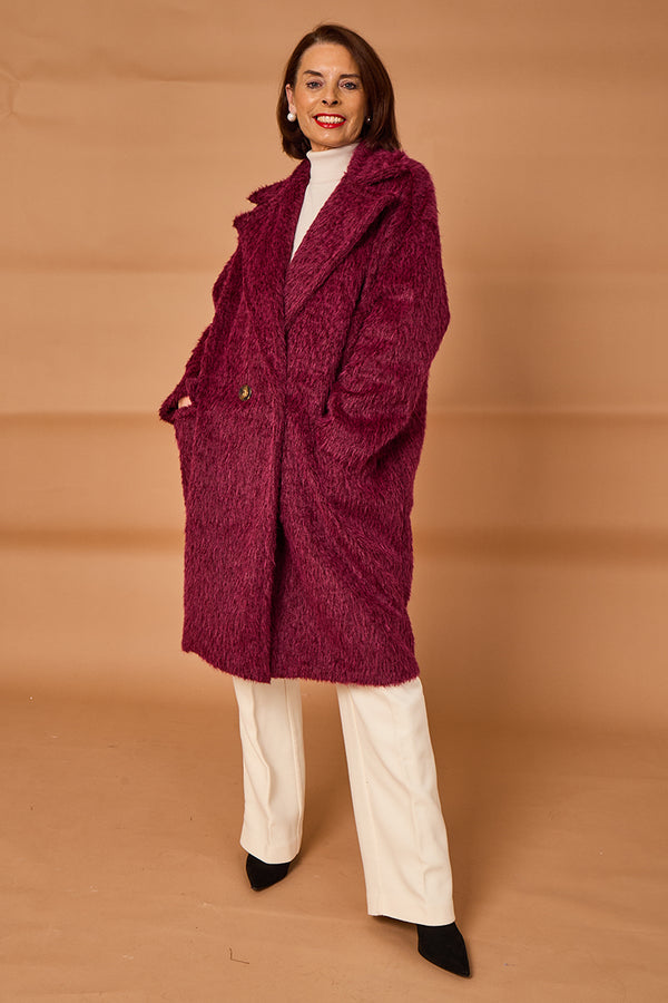 Grace three quarter coat in mulberry