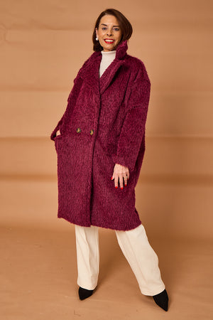Grace three quarter coat in mulberry