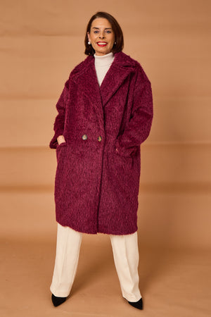Grace three quarter coat in mulberry