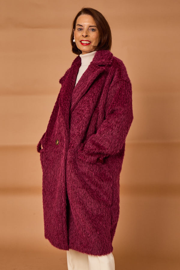 Grace three quarter coat in mulberry