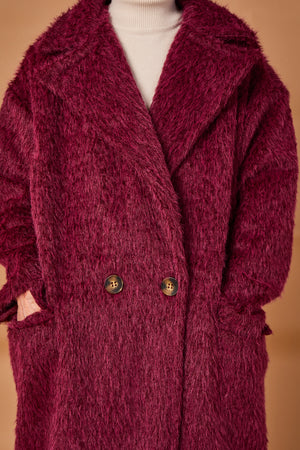 Grace three quarter coat in mulberry