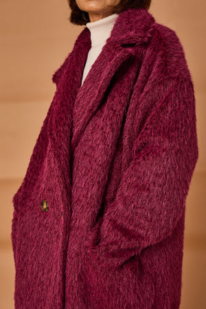 Grace three quarter coat in mulberry
