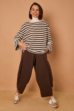 Marlo top in chocolate and beige
