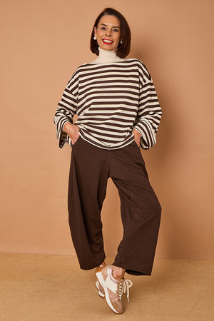 Marlo top in chocolate and beige