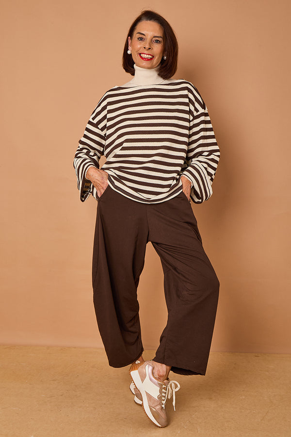 Marlo top in chocolate and beige