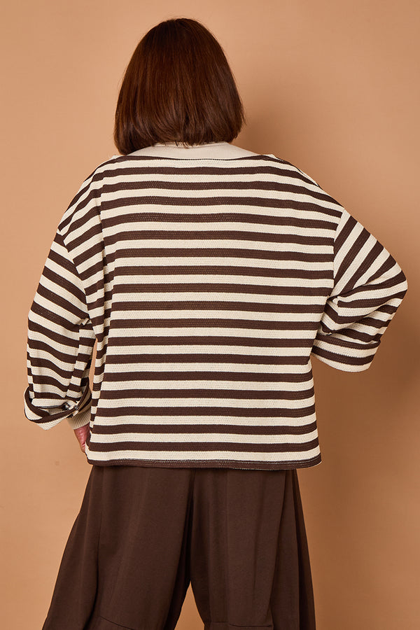 Marlo top in chocolate and beige