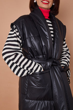 Estrella Long gilet in black