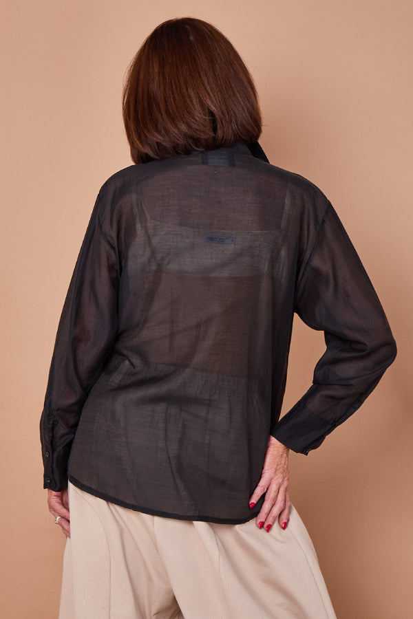Coco ruffle shirt in black
