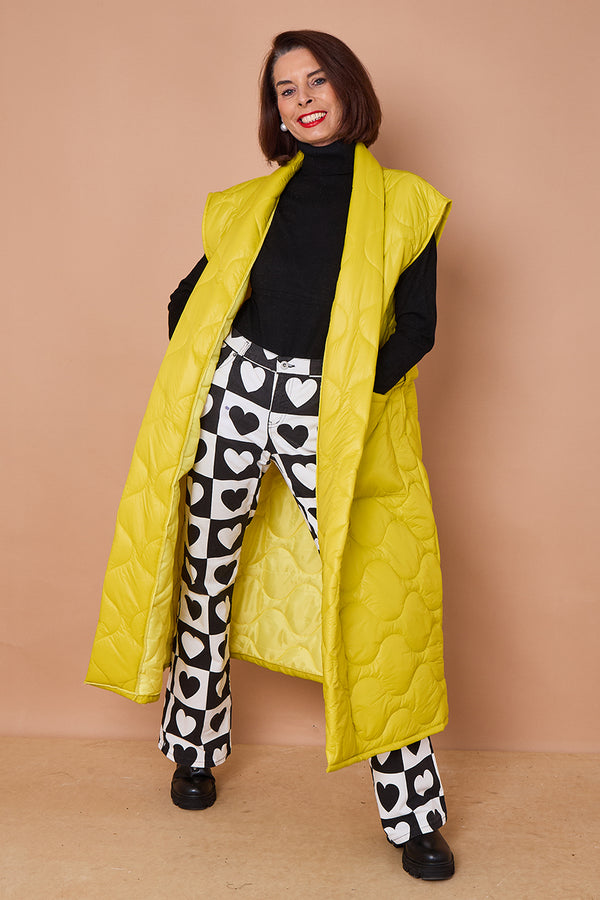 Estrella Long gilet in lime
