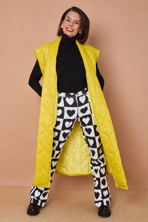 Estrella Long gilet in lime