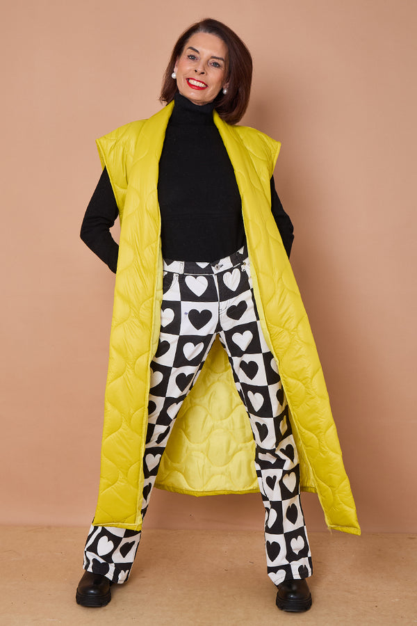 Estrella Long gilet in lime