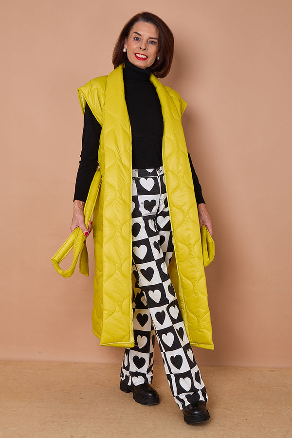 Estrella Long gilet in lime