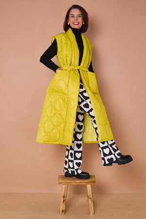 Estrella Long gilet in lime