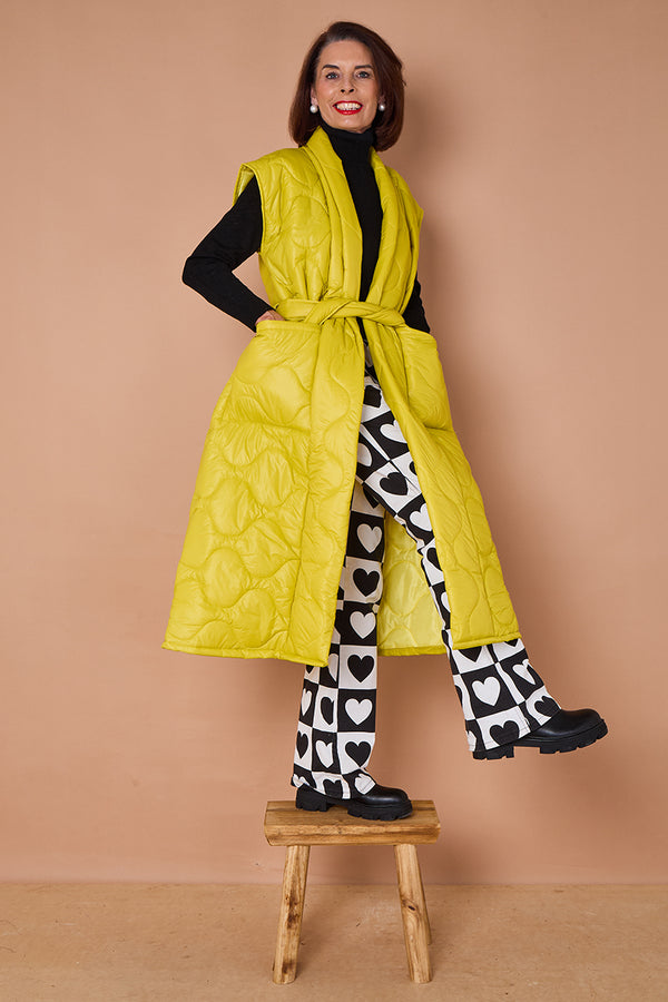 Estrella Long gilet in lime