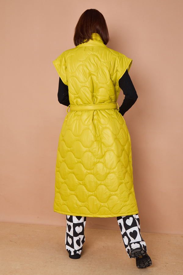 Estrella Long gilet in lime