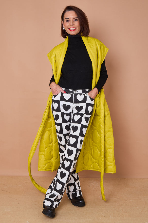 Estrella Long gilet in lime