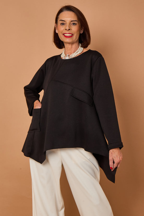 Bruno waterfall top in black