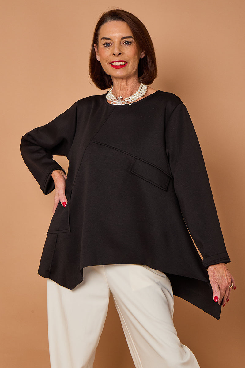 Bruno waterfall top in black