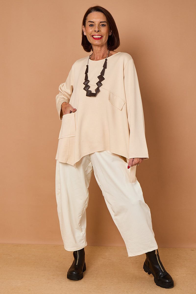 Bruno waterfall top in beige