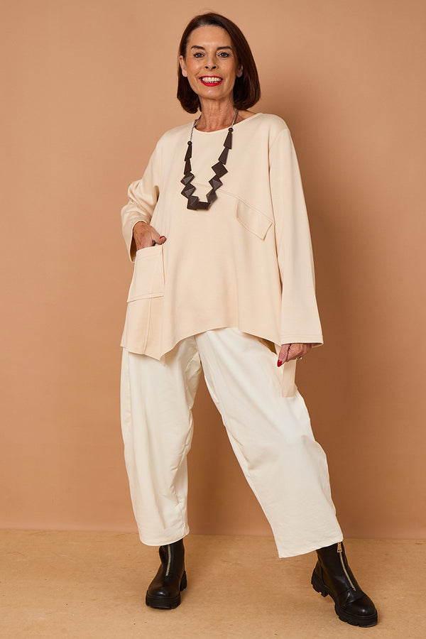 Bruno waterfall top in beige