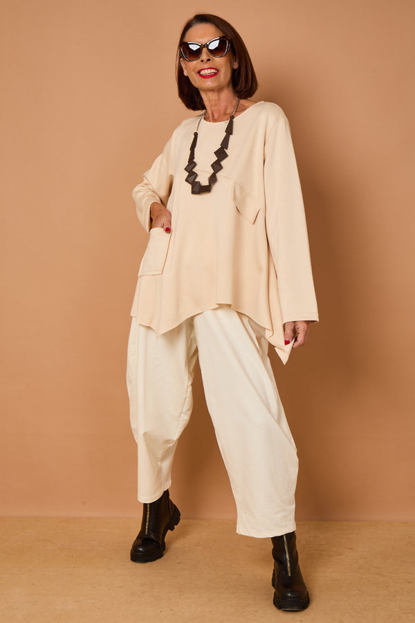 Bruno waterfall top in beige