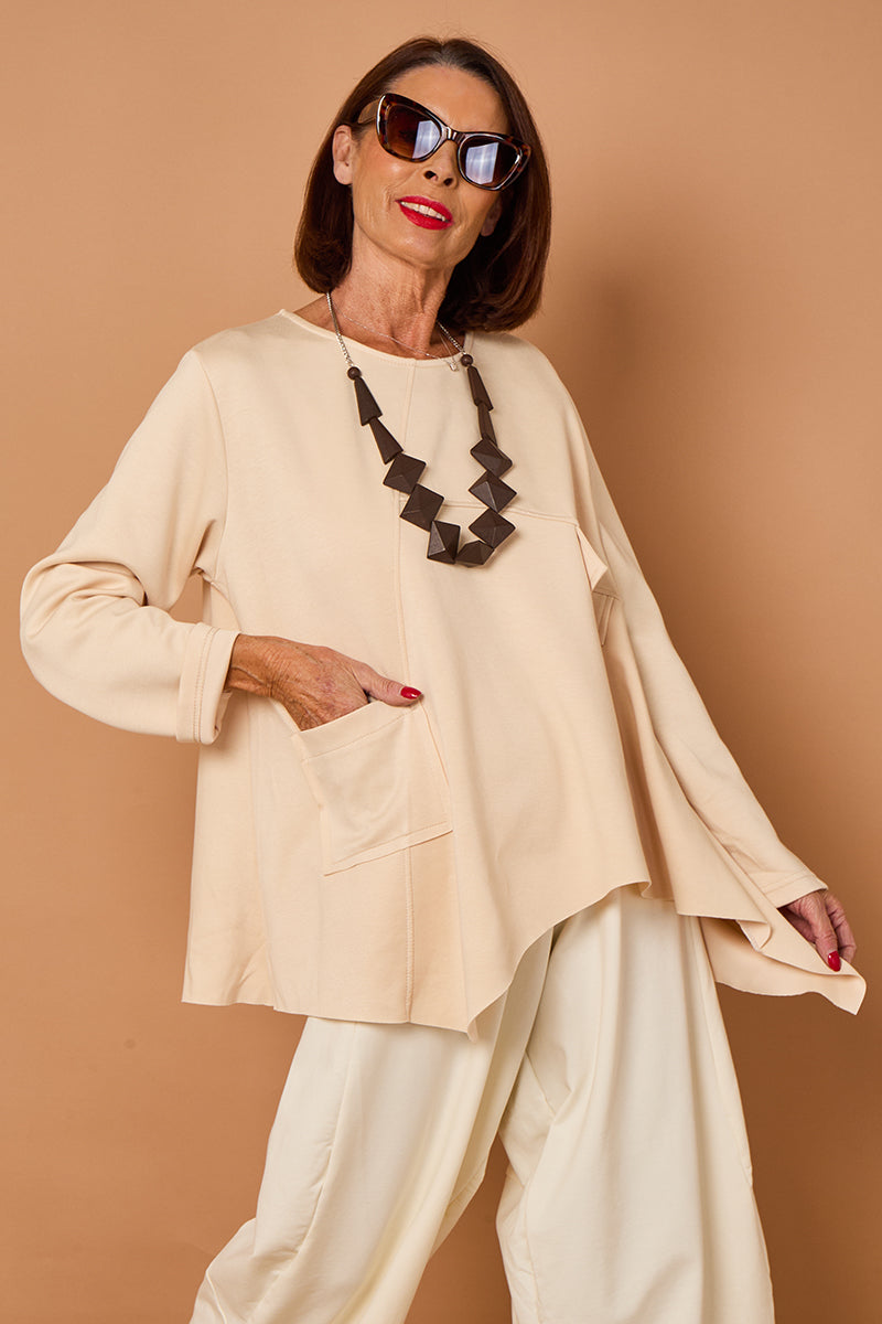 Bruno waterfall top in beige