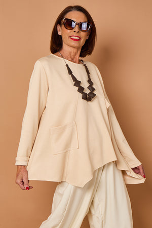 Bruno waterfall top in beige