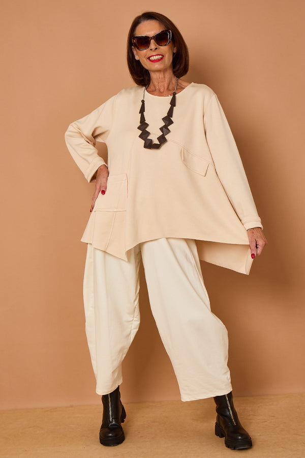 Bruno waterfall top in beige
