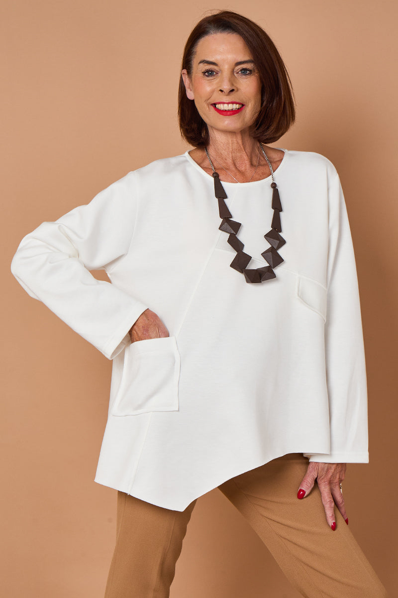 Bruno waterfall top in winter white
