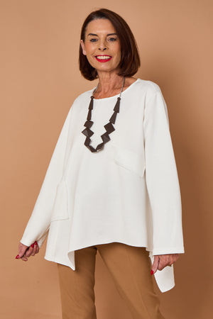 Bruno waterfall top in winter white