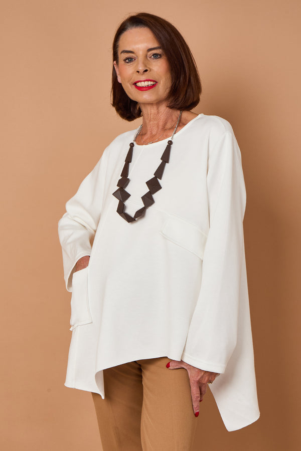 Bruno waterfall top in winter white